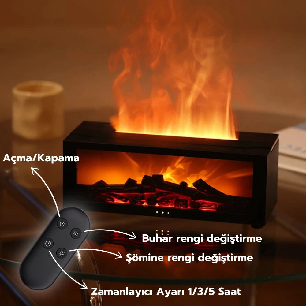 Şömine Efektli Ultrasonik Hava Nemlendirici