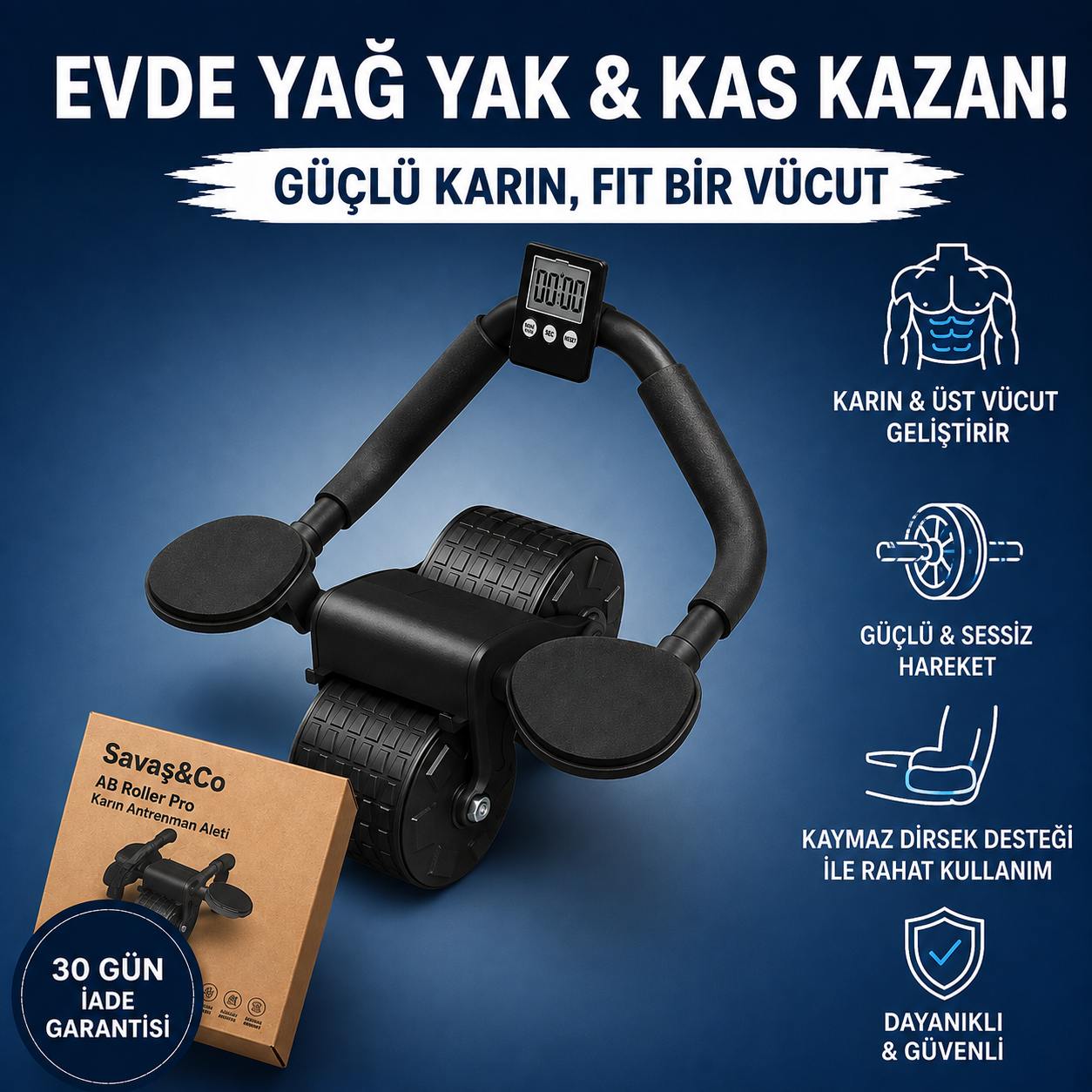 Savaş&Co™ Gelişmiş Karın Kası Ve Üst Vücut Geliştirme Ekipmanı